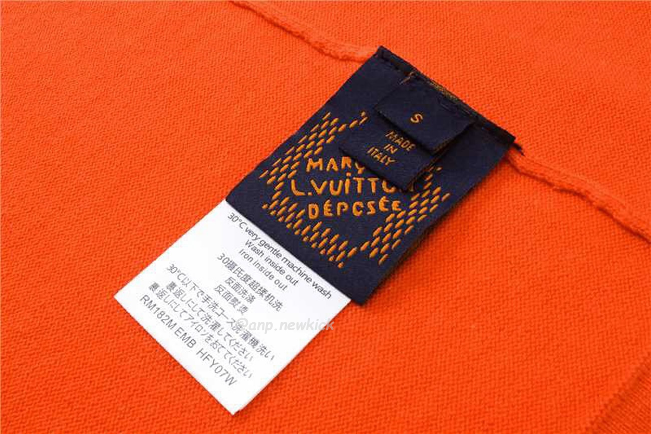 Louis Vuitton Short Sleeved Cotton Crewneck Orange Fw24 (5) - www.newkick.org