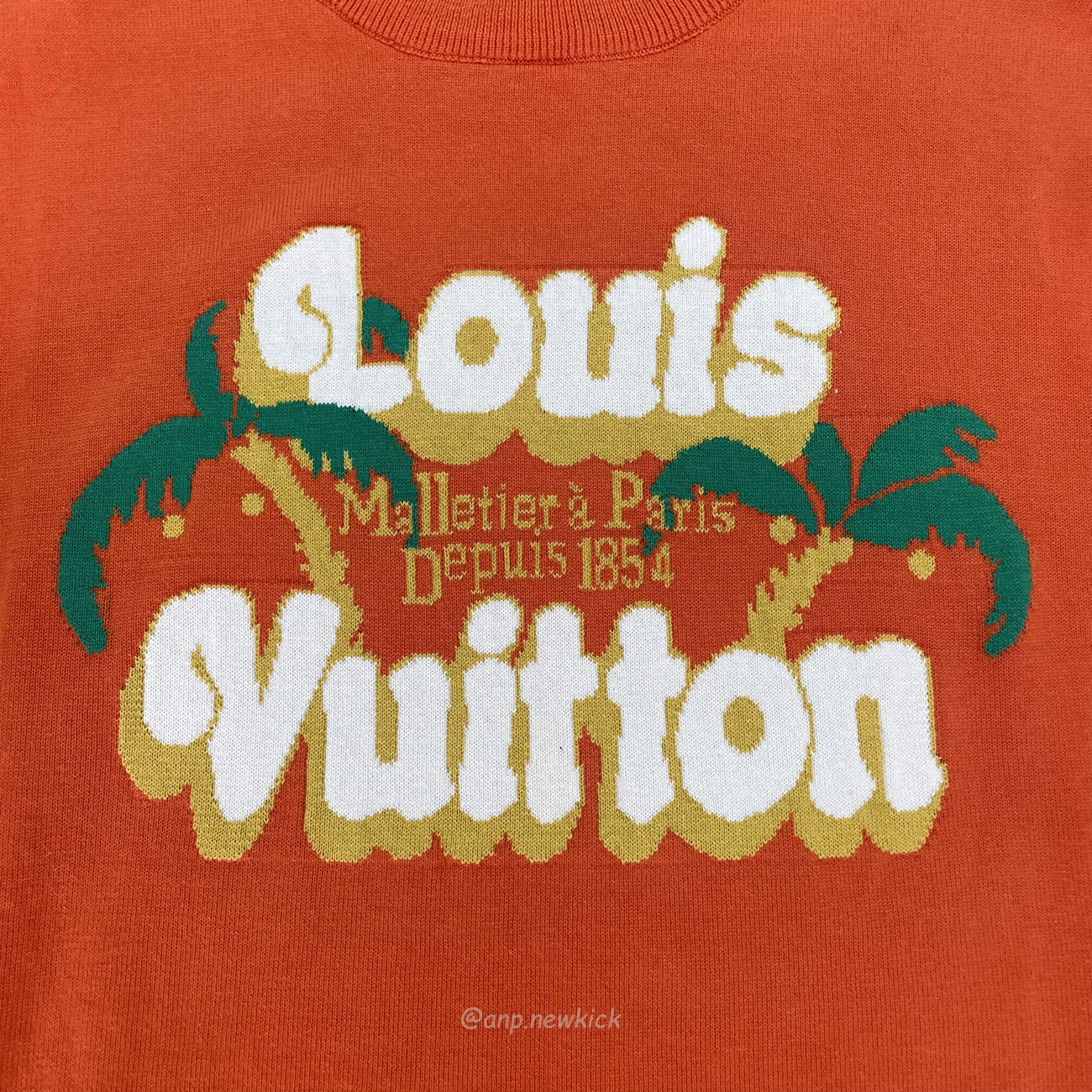 Louis Vuitton Short Sleeved Cotton Crewneck Orange Fw24 (7) - www.newkick.org