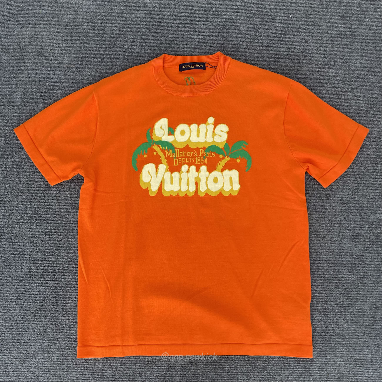 Louis Vuitton Short Sleeved Cotton Crewneck Orange Fw24 (9) - www.newkick.org
