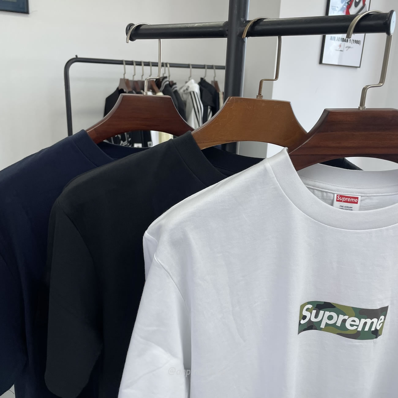 Supreme Box Logo Cotton White Navy Blackt Shirt (6) - www.newkick.org