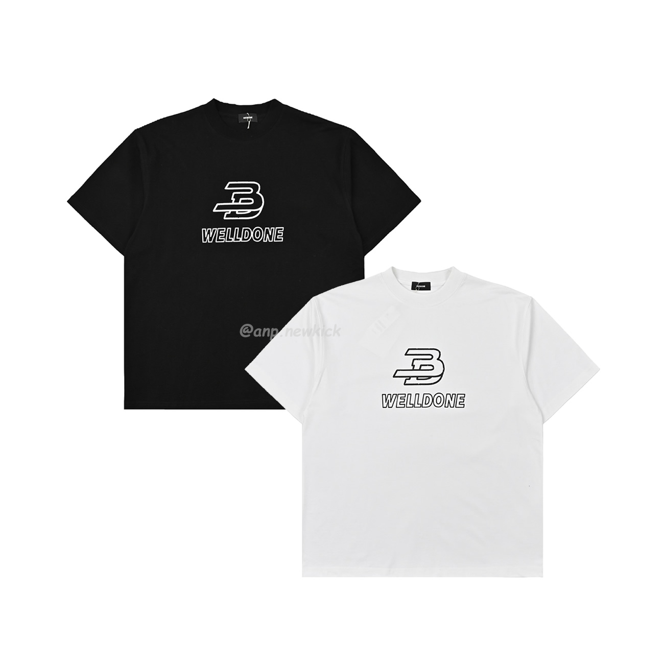 Welldone Letter Printing Black White T Shirt (1) - www.newkick.org Welldone Letter Printing Black White T Shirt (1) - www.newkick.org