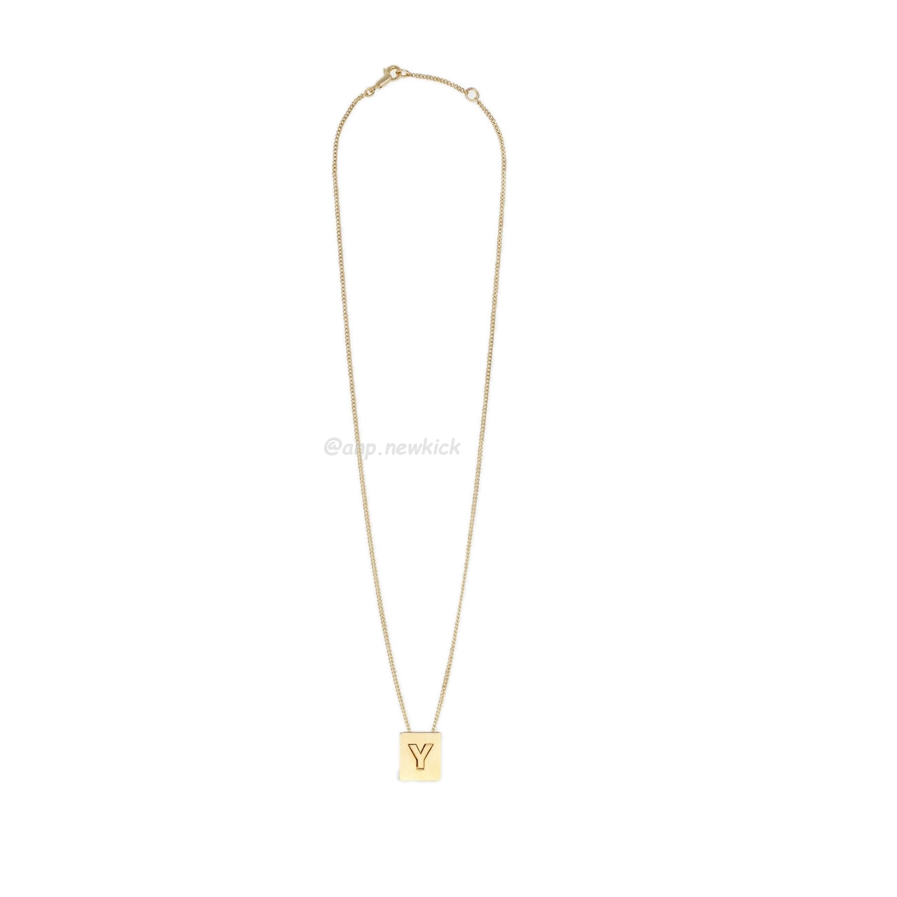 Celine Gold Brass Alphabet Y Neck Chain (2) - www.newkick.org