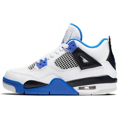 Air Jordan 4 Retro "Motorsports" White / Game Royal-Black 308497-117
