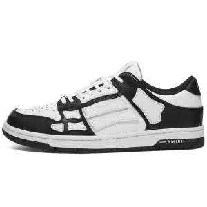 A.M.I.R.I Skel Top Low Leather Sneakers Black White MFS003-000