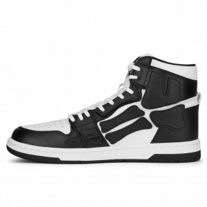 A.M.I.R.I Skel Top High Leather Sneakers Black White MFS002-004