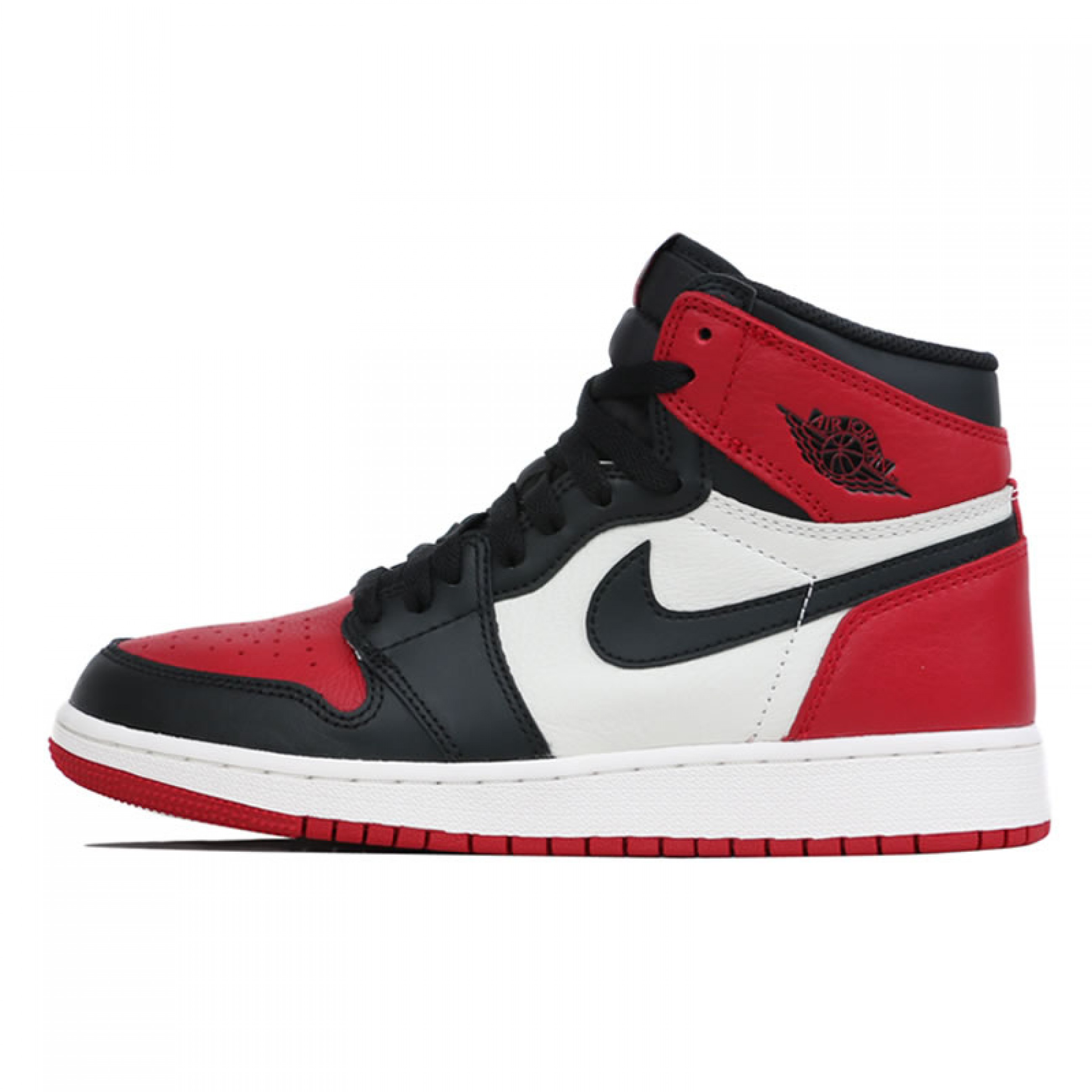 Air Jordan 1 "Bred Toe" Womens GS "Red and Black Jordans" Shoes 575441610