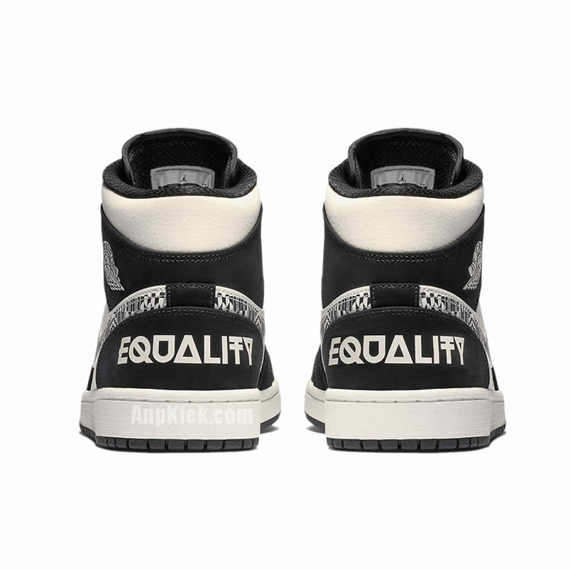 Air Jordan 1 Mid BHM "Equality" 2019 Melo AJ1 Shoes 852542-010