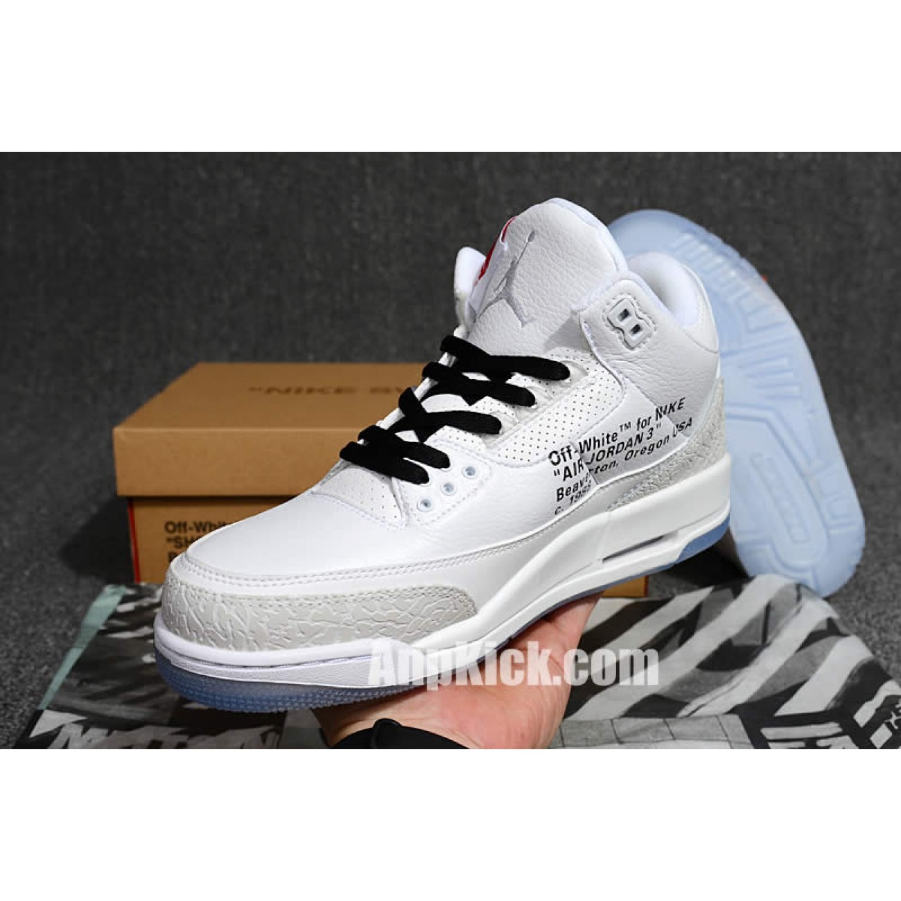 Off-White x Air Jordan 3 OG Retro 3s White Cement Custom Jordans Sneakers