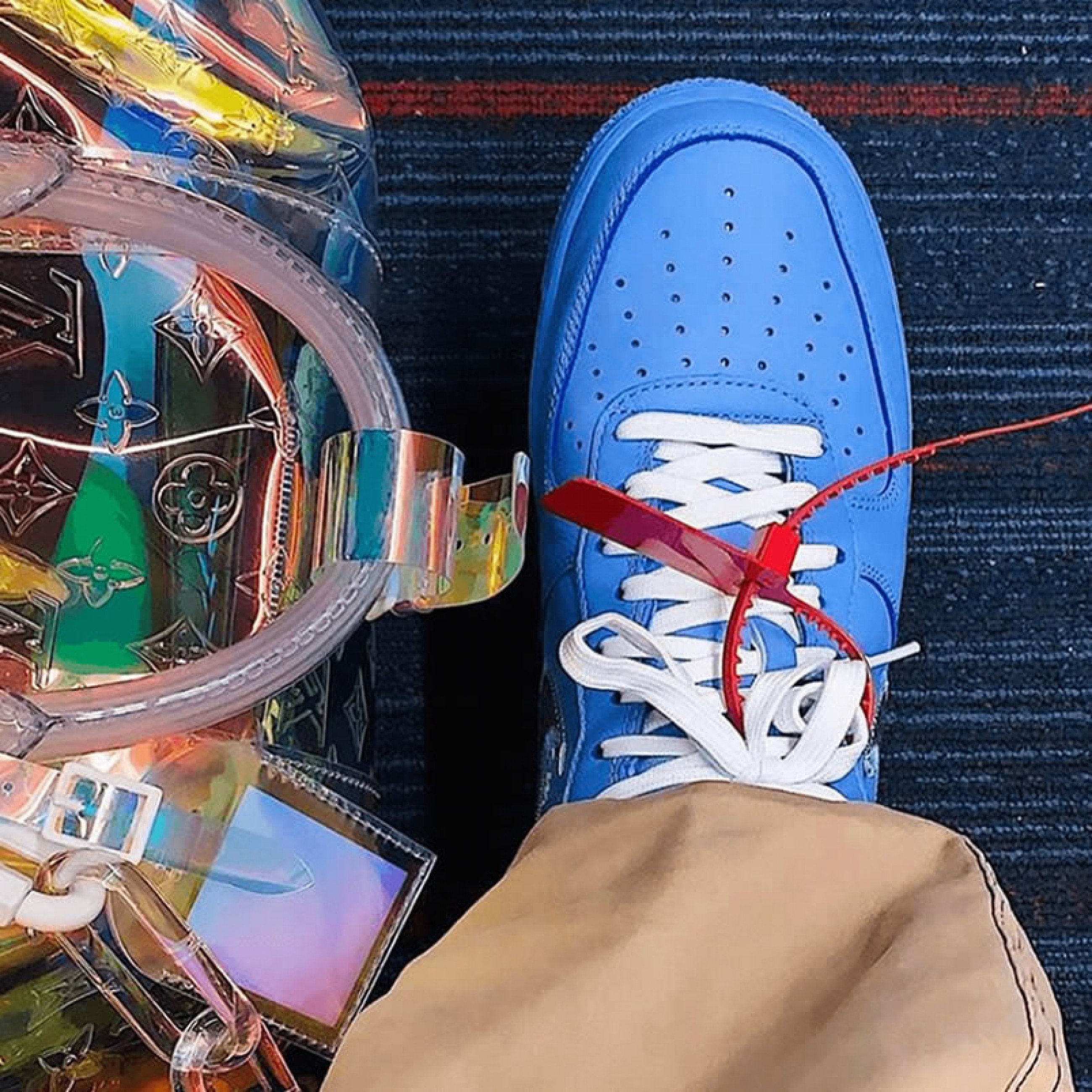 off white air force 1 blue for sale