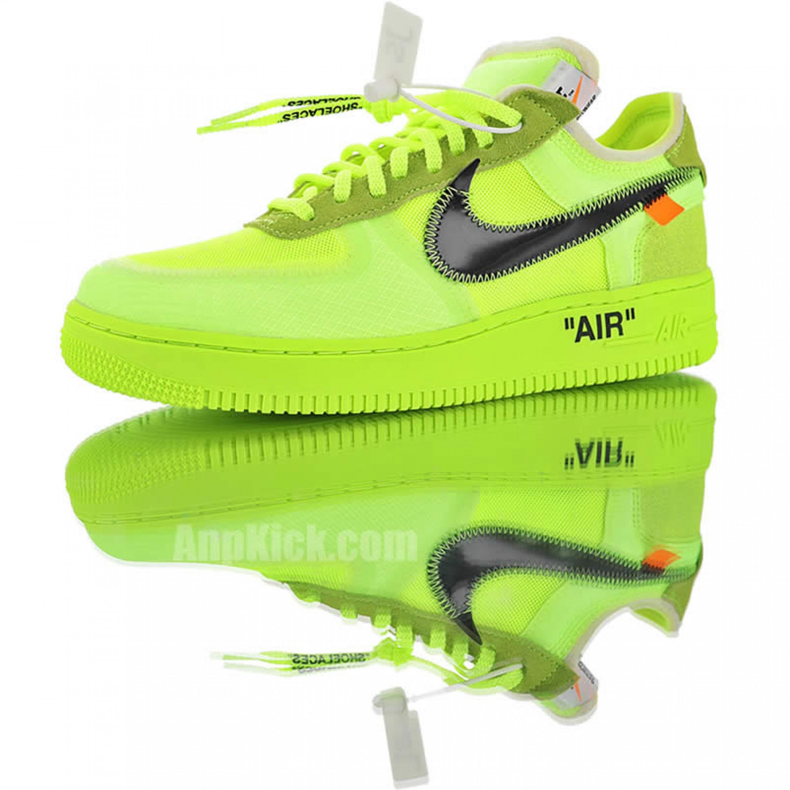 Off-White x Nike Air Force 1 Low "Volt" Green Release Date AO4606-700