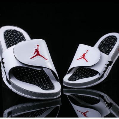 Air Jordan Hydro V Retro AJ5 Sandals Slippers White Grey Red 555501-112