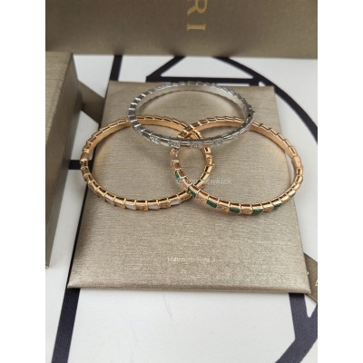 Bulgari Peacock Stone Snake Bone Bracelet