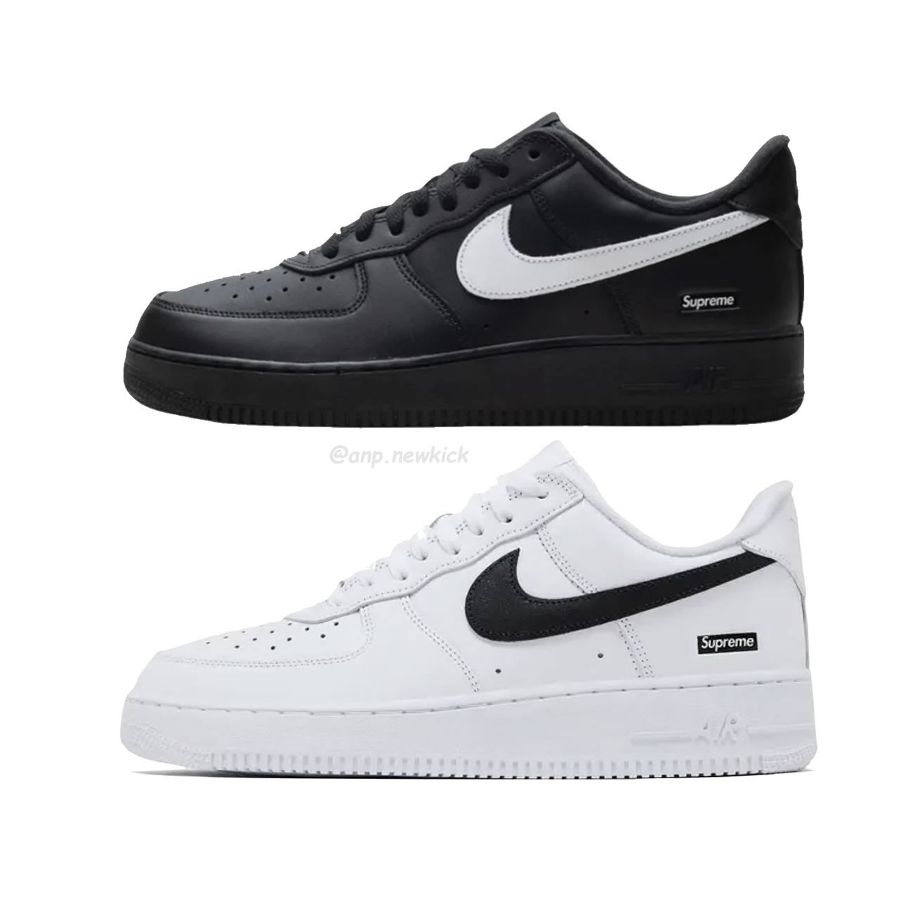 Nike Air Force 1 Low Supreme Black White CU9225-002 CU9225-102