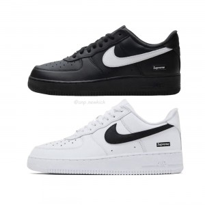 Nike Air Force 1 Low Supreme Black White CU9225-002 CU9225-102
