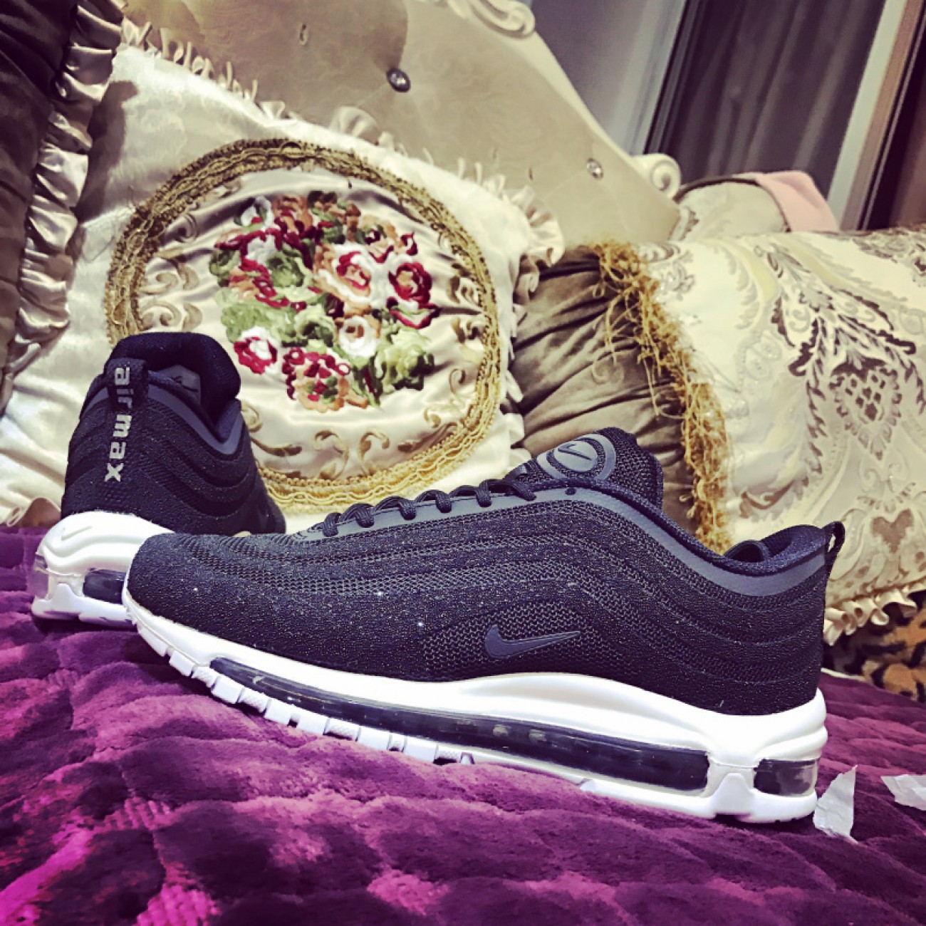 Nike Air Max 97 Swarovski Crystal Black White Silver Bullet 927508-001