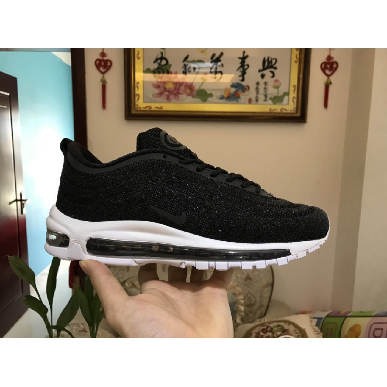 Nike Air Max 97 Swarovski Crystal Black White Silver Bullet 927508-001