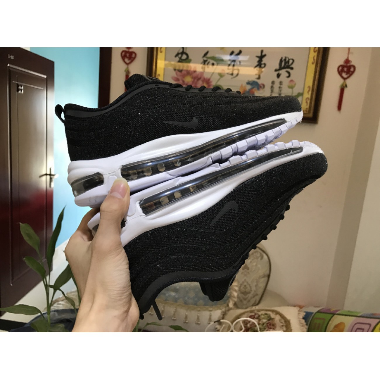 Nike Air Max 97 Swarovski Crystal Black White Silver Bullet 927508-001