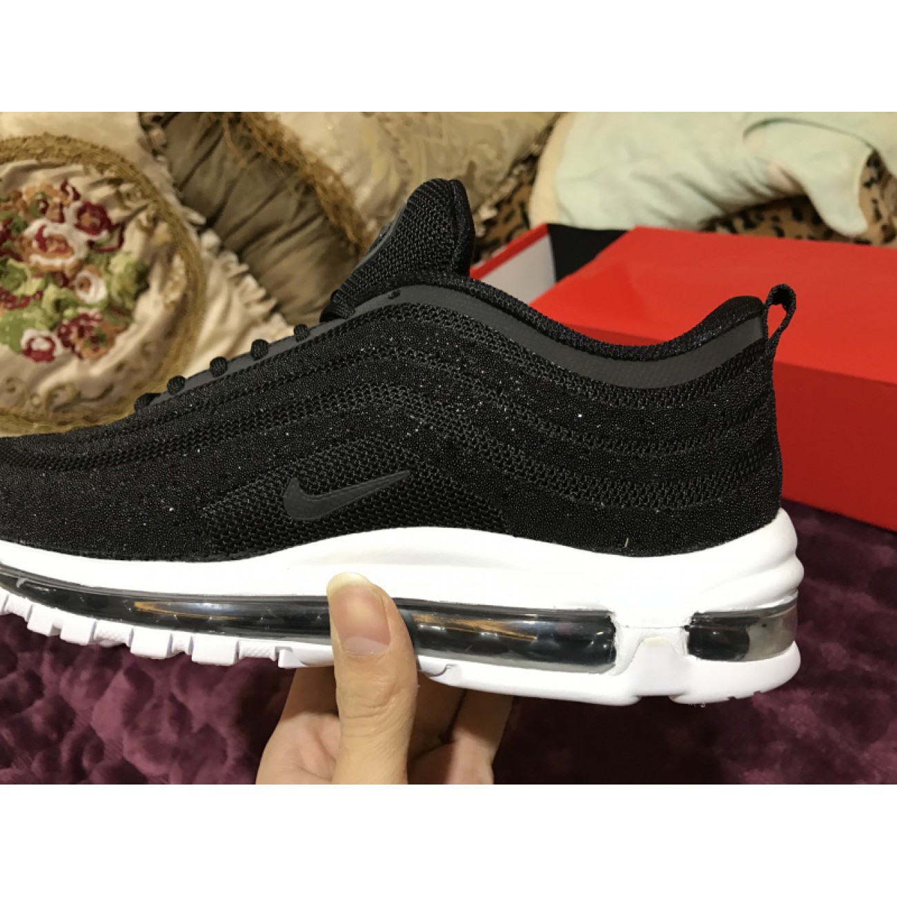 Nike Air Max 97 Swarovski Crystal Black White Silver Bullet 927508-001