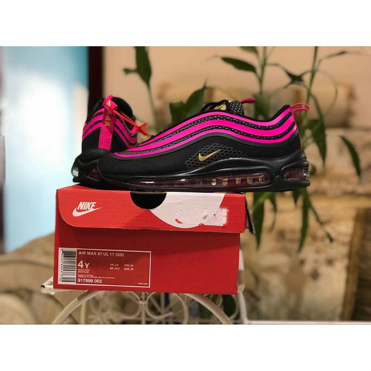 Wmns Nike Air Max 97 ULTRA Black Pink Bullet 917999-002