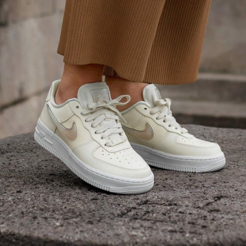 Nike Air Force 1 Womens Jelly Puff Wmns Af1 Low For Sale Pale Ivory Shoes Ah6827 100 On Feet (2) - www.newkick.org