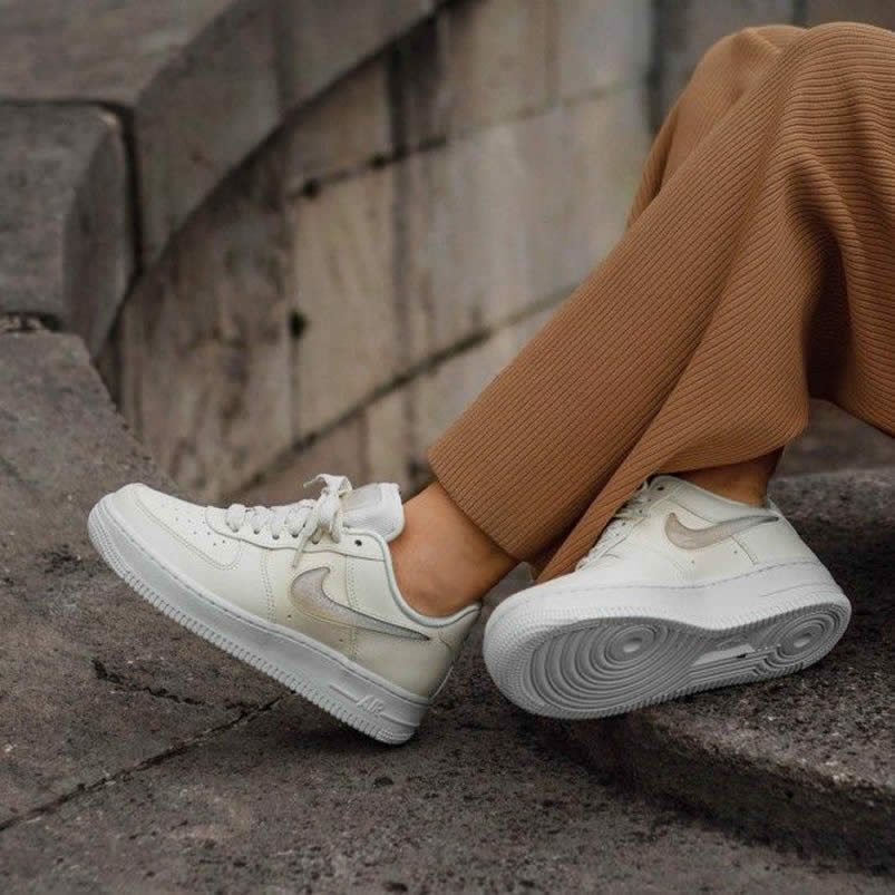 Nike Air Force 1 Womens Jelly Puff Wmns Af1 Low For Sale Pale Ivory Shoes Ah6827 100 On Feet (3) - www.newkick.org