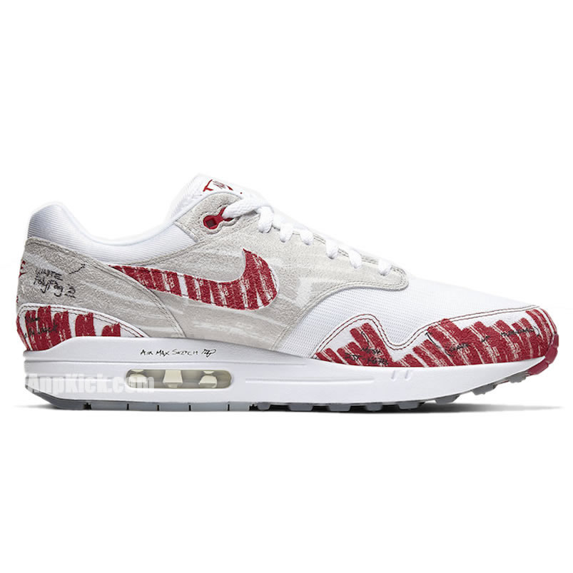 Nike Air Max 1 Tinker Sketch To Shelf White University Red Grey Cj4286 101 (2) - www.newkick.org