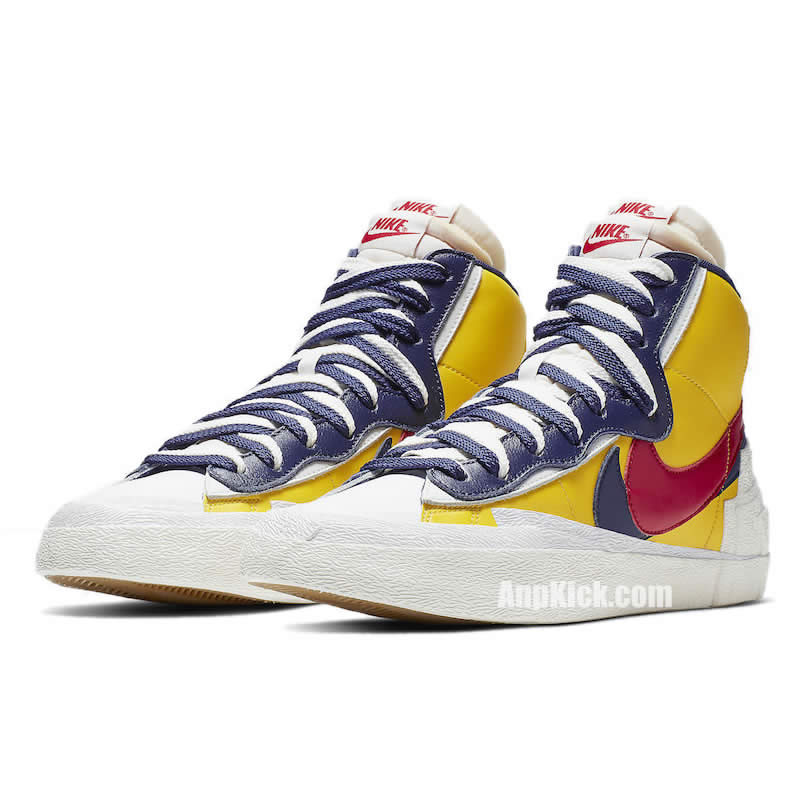 Sacai Nike Blazer Mid Navy Blue Bv0072 001 Yellow Bv0072 700 (2) - www.newkick.org